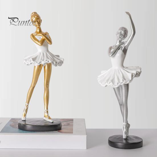 Figurină Balerină Figurină, Statuie Balerină cu Bază Rotundă Stabilă, Figurine cu Bază Contragreutate din Rășină, Decor Artistic Elegant pentru Birou pentru Dormitor