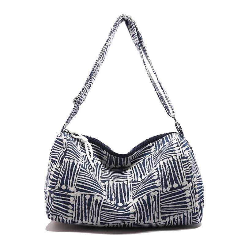 

Mesh With Zipper Large Capacity Shoulder Bags For Women Lazy Style Tote Bag New Versatile Canvas Crossbody Bag Quality