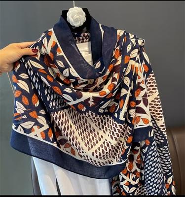 Nouveau Foulard Long Automne Hiver Femme Impression Lin Chaud Y2K Grand Châle Pour Femme Europe Amérique Populaire Foulard de Cou Turba Hijab