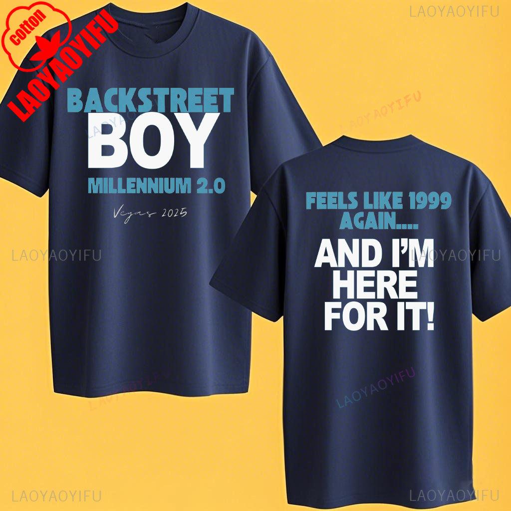 Männer Frauen Shirts Backstreet Boys Millennium T-Shirt Ich war dabei Konzert-T-Shirt Unisex Baumwoll-T-Shirt Vegas 1999 Vintage Shirts Tops