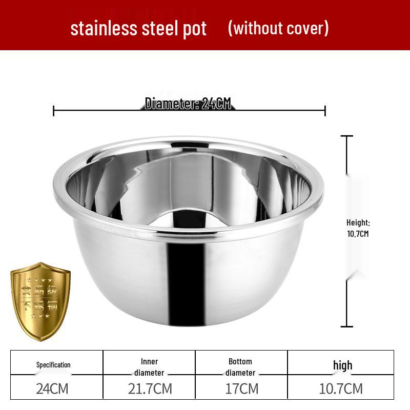 304 Stainless Steel Multi-Use Basin with Lid - Ideal for Washing Vegetables, Kneading Dough, Mixing, and Cooking