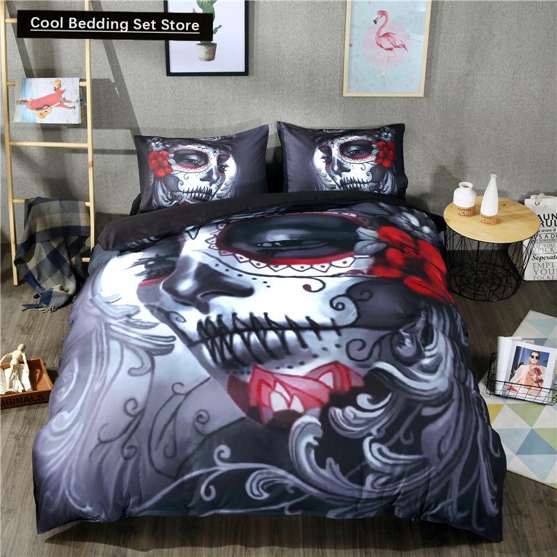 Sexy Beauty Skeleton Girl Bedding Set 3d Duvet Cover Polyester Comforter Cover Twin Queen King Single Size Luxury Fashion Gift