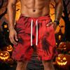 Men’s Halloween Loose Shorts with Drawstring Waist and Side Pockets for Sports and Casual Wear