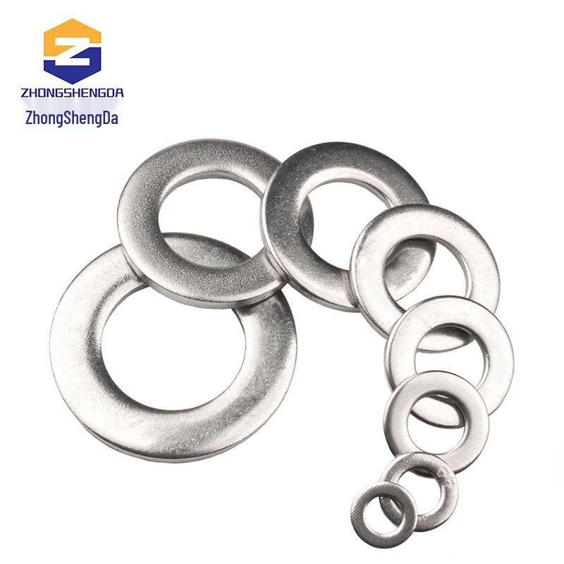 Galvanized Carbon Steel Flat Washer - Metal White, Zinc Plated, Sizes M2-M12