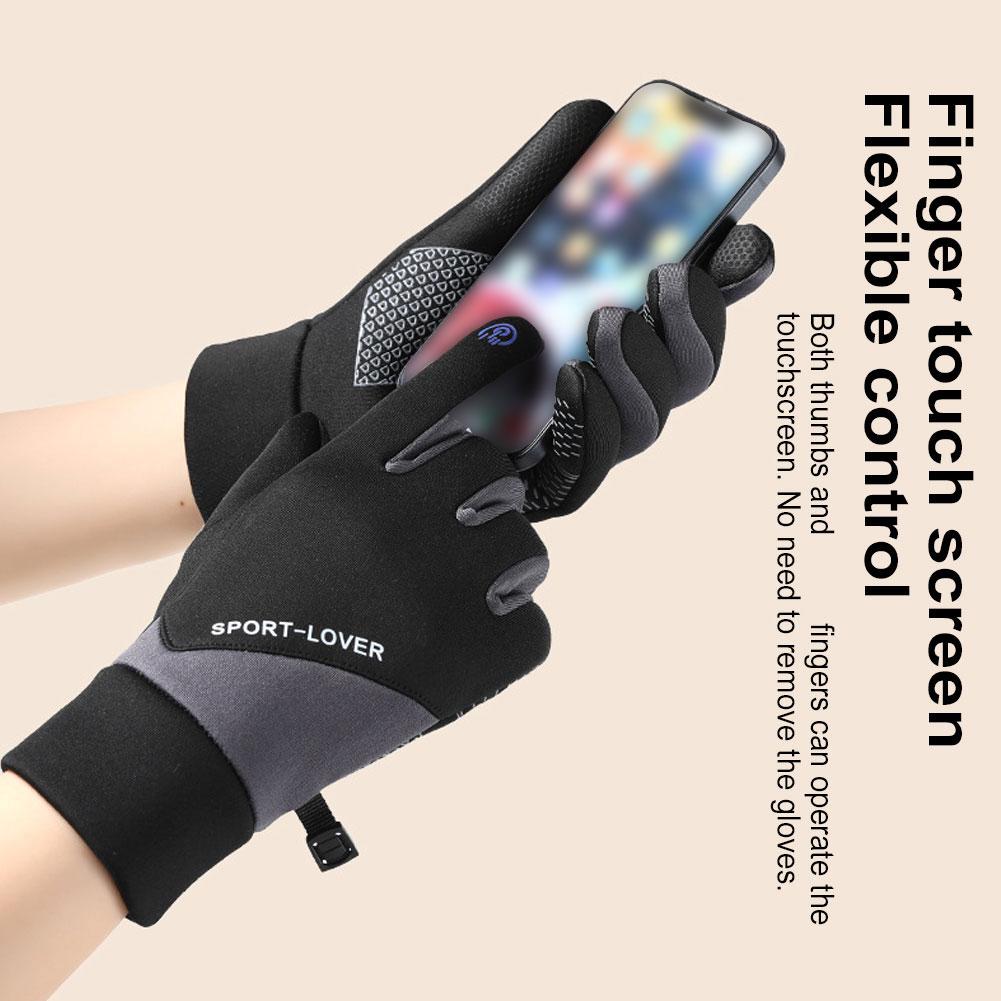 Autumn Winter Cycling Gloves Shockproof Anti-slip Windproof Warm Touchscreen Outdoor Hiking Skiing Riding Motorbike Gloves