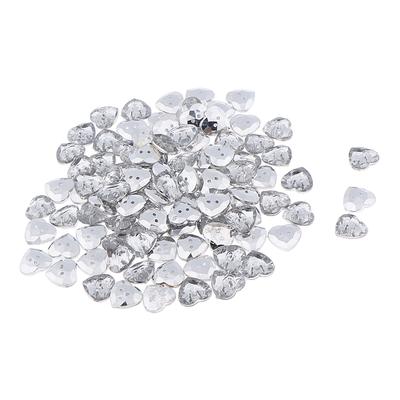 50 Stück klare Kristall-Herz-Acrylknöpfe für Kleidung, Nähen, Basteln, 18 mm