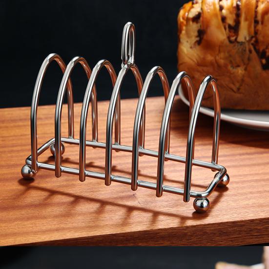 Toasterständer Lebensmittelqualität Rostfrei Edelstahl Toasterständer Mehrere Schlitze Brotständer Gadget Küchenzubehör
