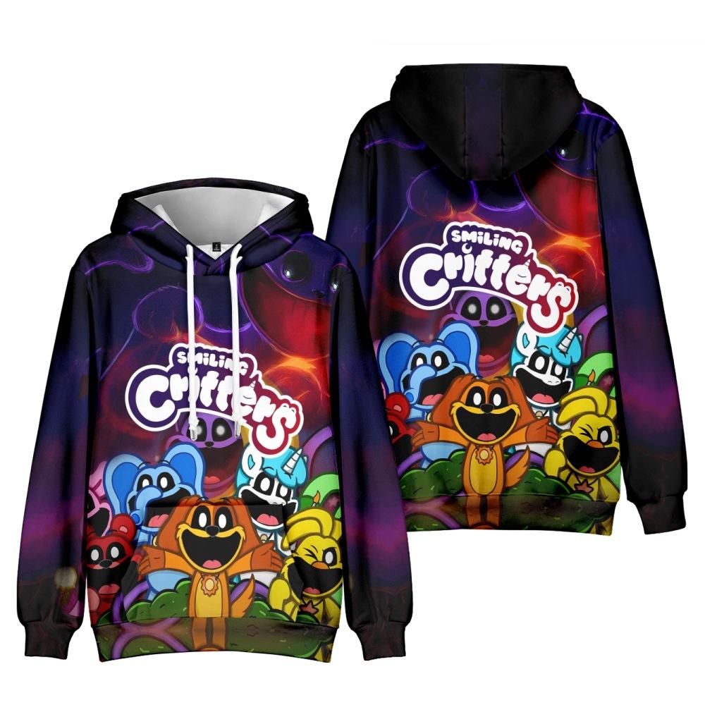 Unisex Cosplay Hoodie Pullover Women Men Smiling Critters Anime Hooded Sweatshirt Costume S