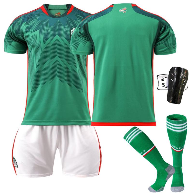 2223 Mexican Football Jersey No. 14 Home 16 Jersey Green 9 Raul 22 Lozeno Set Socks Short Sleeves