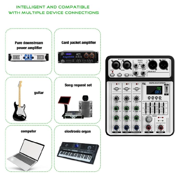 4Channel Audios Mixer for Stage Recording Equipment Headphone Monitoring USB Playbacks for Concerts Live Performances