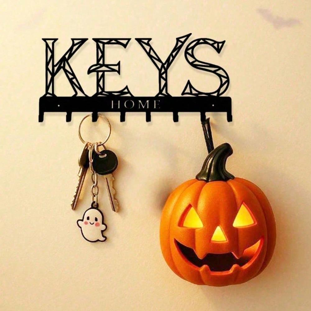 

Gothic Metal Wall Organizer with Hooks, Entryway Key Holder, Space-Saving Home Decor for Halloween Christmas, Mail Storage TY3493-01 разноцветный