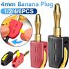 1/2/4Pcs 4mm Banana Plug High Current Quick Connect Gold-Plated Banana Connector 32A Red&Black No Solder Wire Connectors