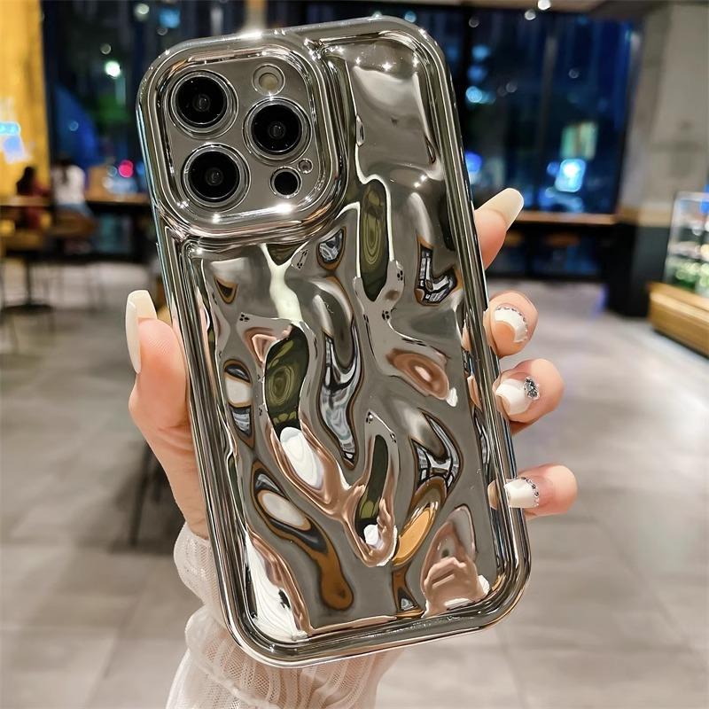

Fashion meteorite pattern plating soft phone case for iPhone 11 12 13 14 15 Pro Max Plus XR XS Max fine hole silicone back cover For iPhone 15