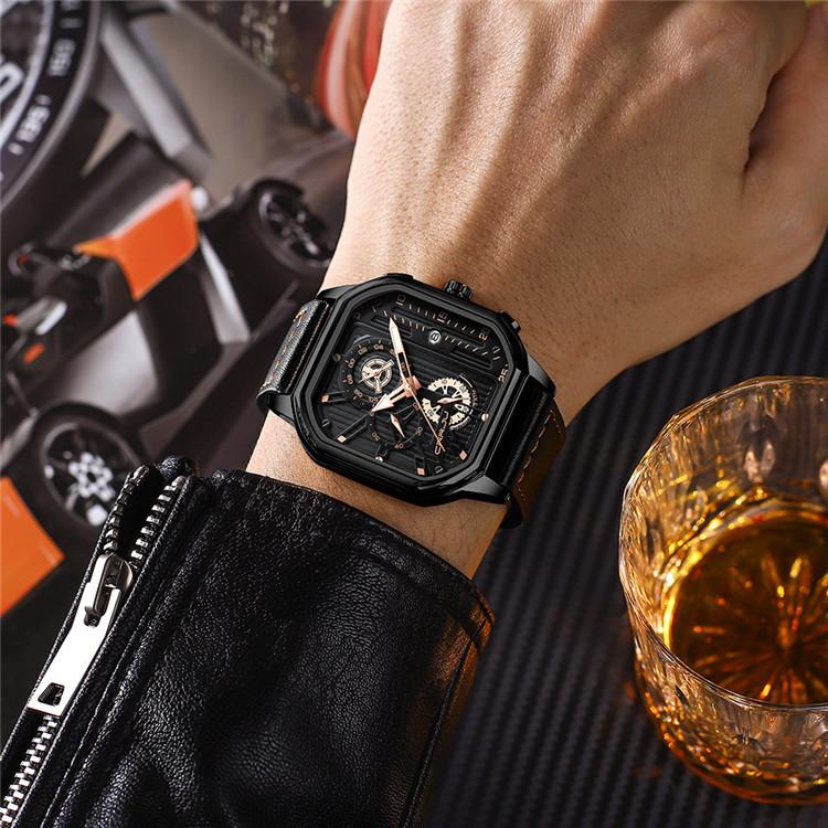 CRRJU New Belt Men's Watch Watch Simple Business Personality Men Fashion Waterproof