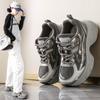 Shoes women's autumn new mesh breathable retro versatile thick-soled heightening casual sports shoes