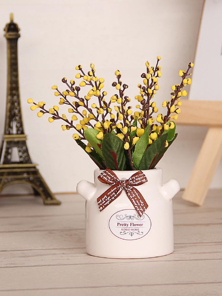 

For Pink Office Decorative Faux Plant Small Ornament Living Room Artificial Flower Eenery Op Display Cabinet Decoration