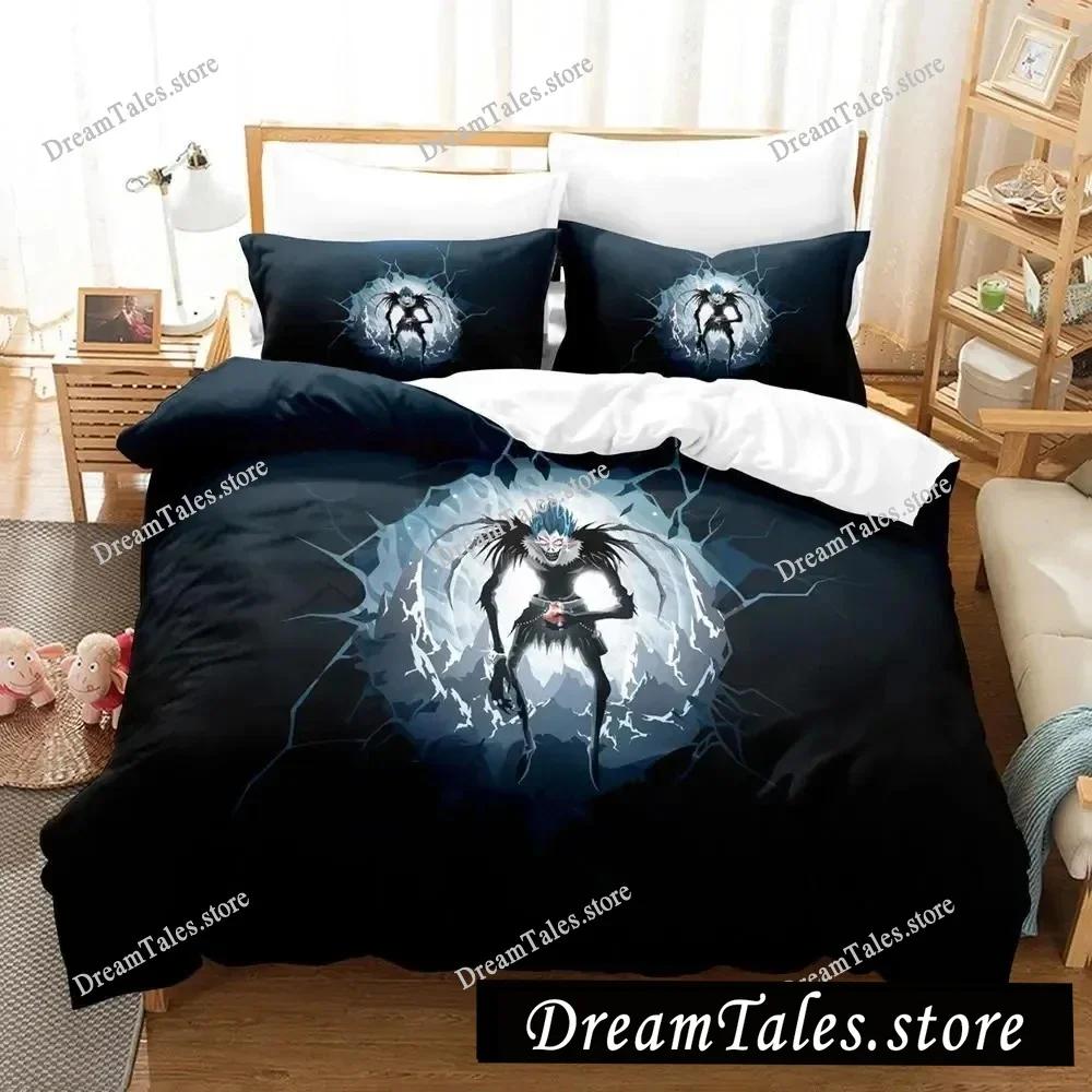 Heimtextilien Cartoons Death Note Bezug Bettbezug Kissenbezug Junge Mädchen Polyester Bettwäscheset King Queen Twin Größe Luxuriöses Geschenk