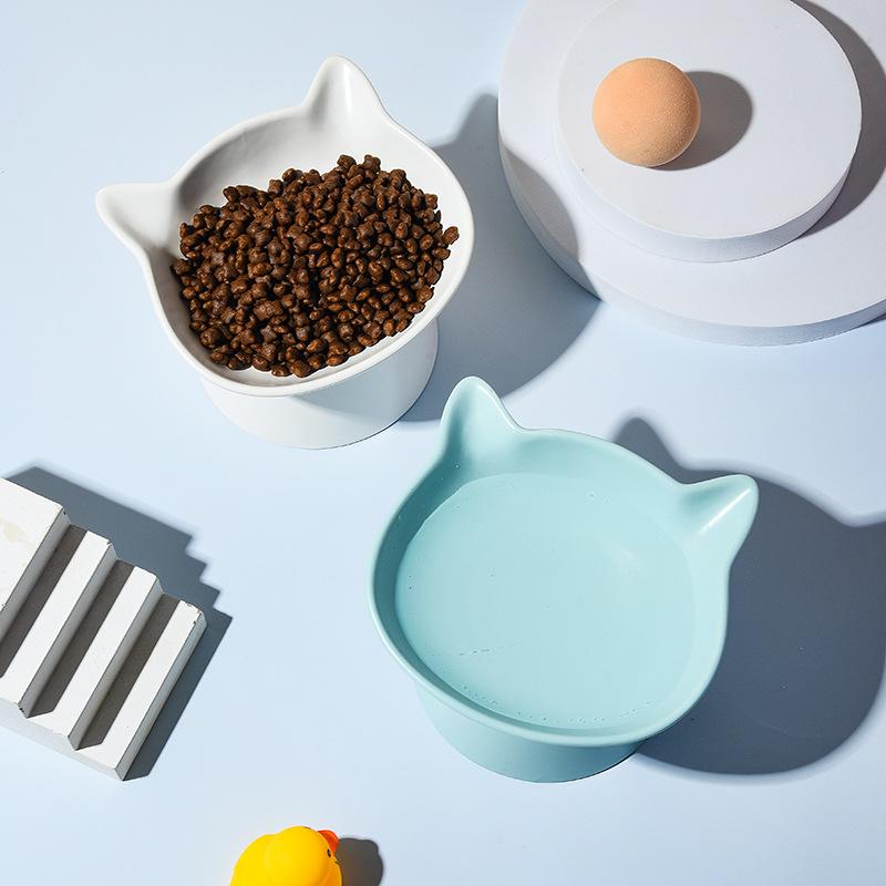 Wide Mouth Cat Bowl Cat Food Basin Ceramic High Foot Protection Cervical Spine Anti-knock Dog Bowl Pet Drinking Water Food Bowl