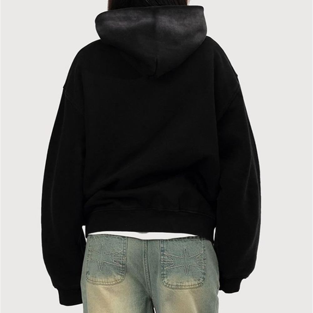 RogueWave Vintage Washed Zip Hoodie Y2K Jacket Rock Hip Hop Patchwork Oversized Hoodie Sweatshirt Long Sleeve Tops