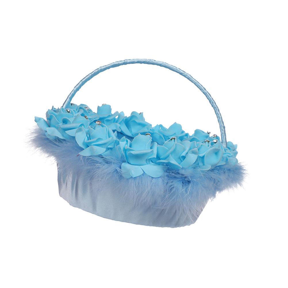 Panier en osier pour fleurs, bonbons joyeux, mariage, paniers roses délicats pour fleurs de mariée