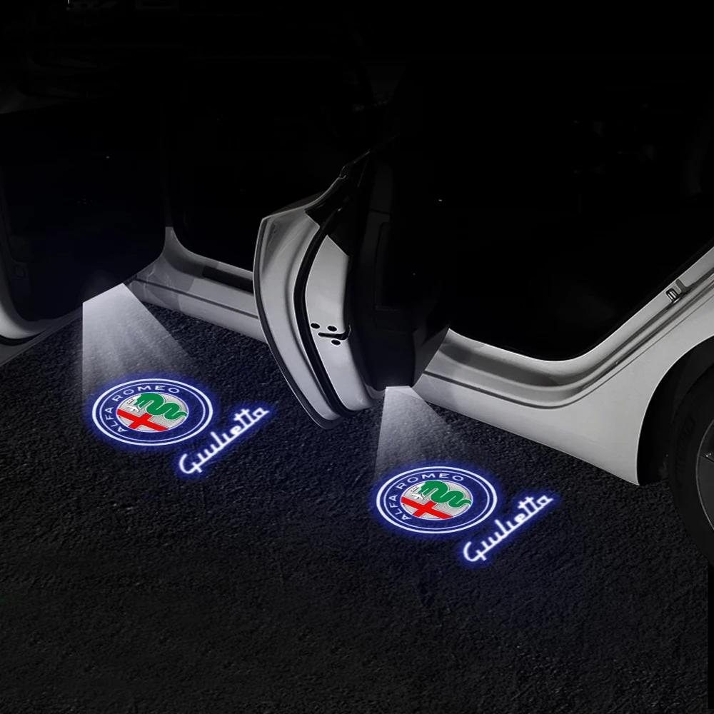 

Car Stickers For Alfa Romeo 2PCS Car HD Projector Lamp Car Door Wireless Welcome Light LED Decoration Auto Accessories For Alfa