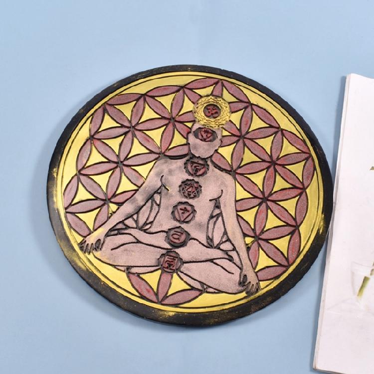 Viking Divination Rune Coaster Tray Mould Rune Stones Silicone Resin Mould
