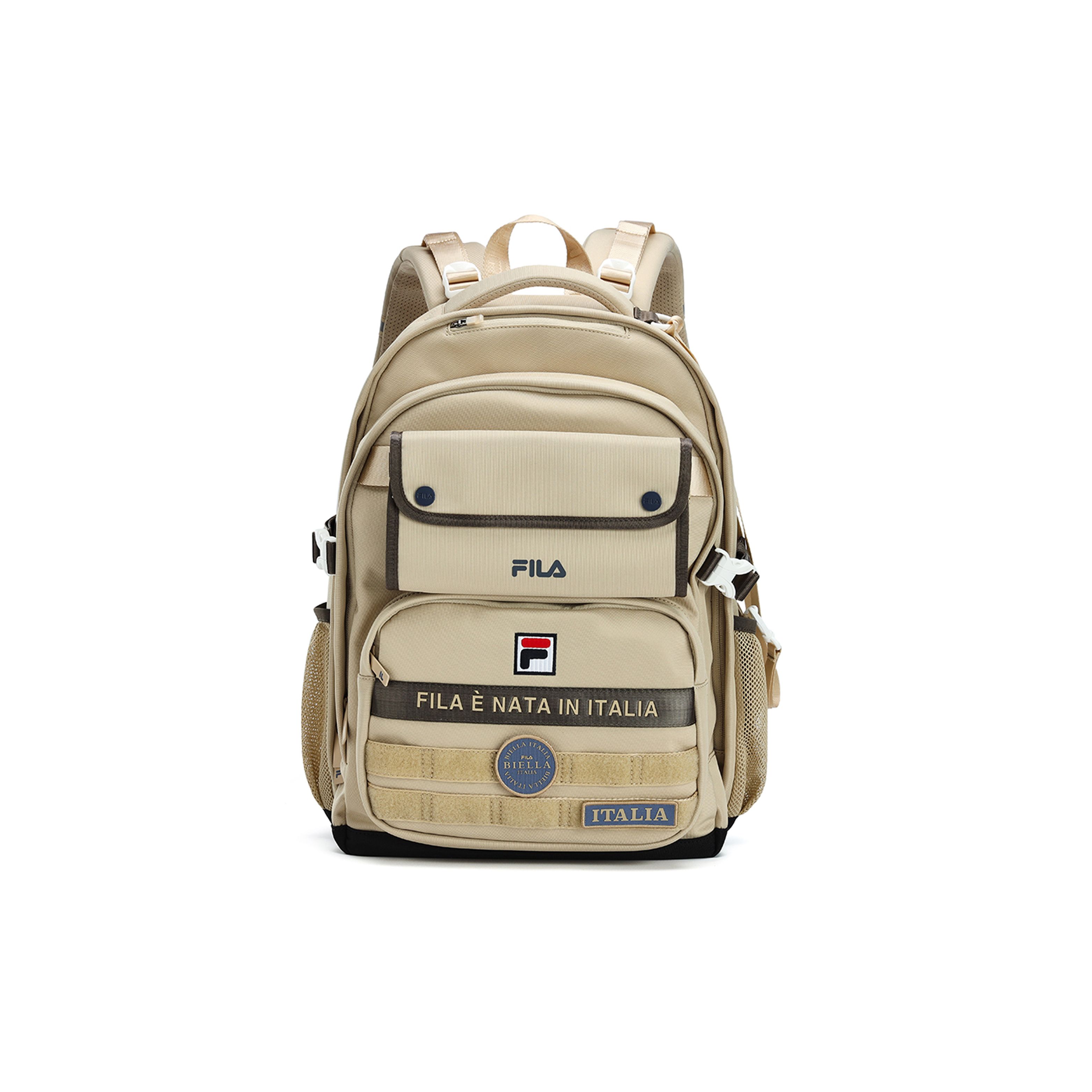 FILA Fashion Casual Trendy Zipper Backpack Unisex Backpack Khaki F13U239135FLK Khaki