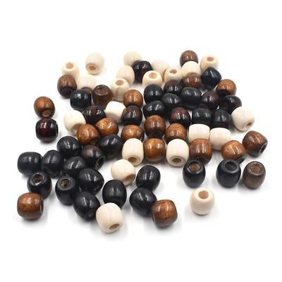 100 Stück 5 mm Ahornholzperlen mit großem Loch für DIY-Schmuckverpackungen, Bekleidungszubehör, Basteln mit Kordelzugbeutel