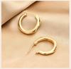 Geometric Hoop Earrings, Gold Plated Irregular Fluid Hinged Clicker, Waterproof Minimalist Jewelry for Women