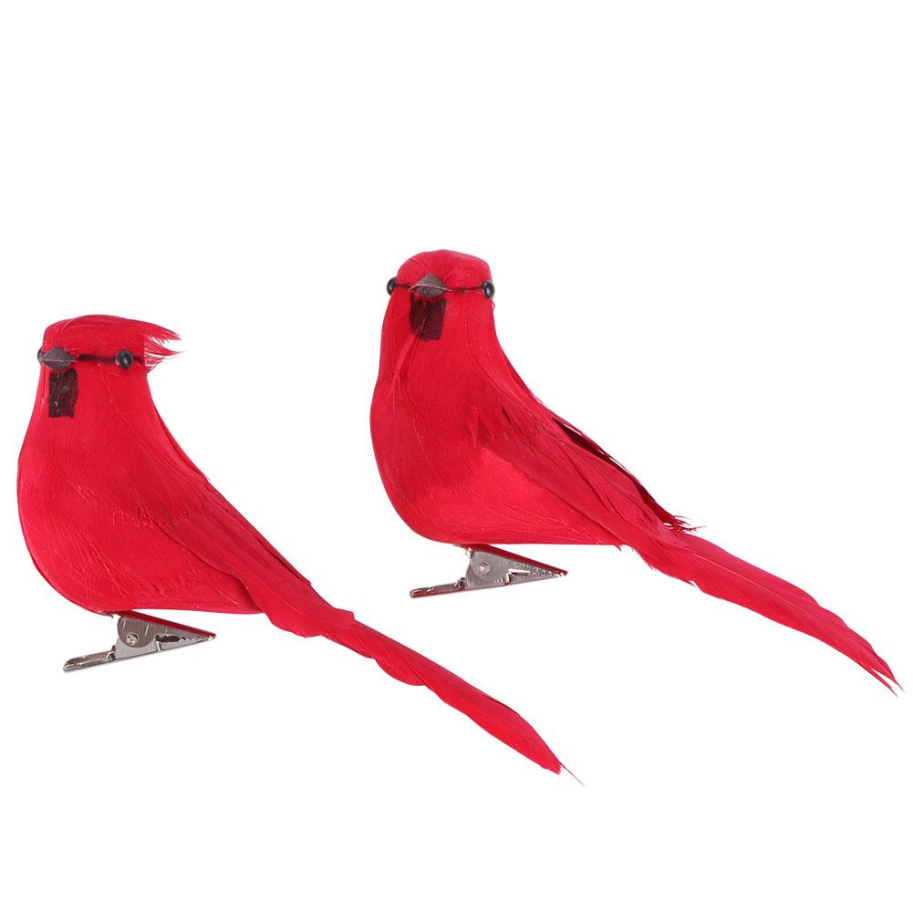 10 Pieces Artificial Red Simulated Foam Birds for Lawn, Garden, Outdoor Decoration, Each with Clip, Suitable for Garden Flower Arrangements,