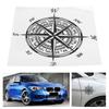 Car Campass Sticker Waterproof Cuttable PVC 20x20cm for Universal Auto DecorationBlack