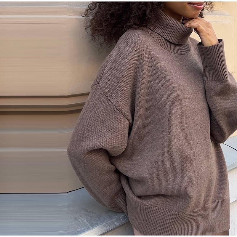 Осень-зима женский свитер модный винтажный женский мягкий теплый вязаный пуловер — фото 11