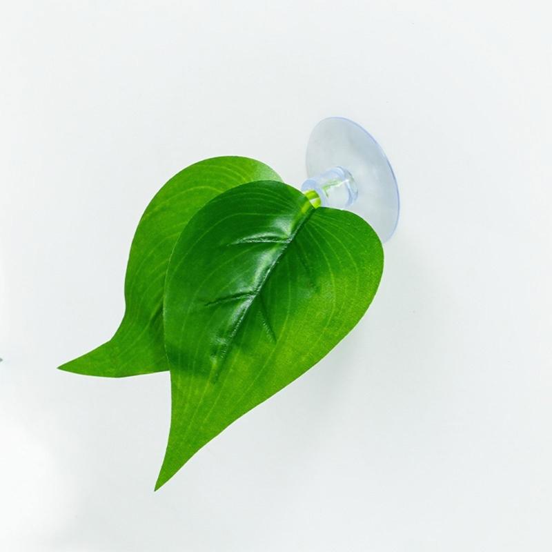Reptiles Clear Suction Cup Artificial Plant Accent, Colorful Plastic Habitat Display Accessory for Enclosure Styling Use
