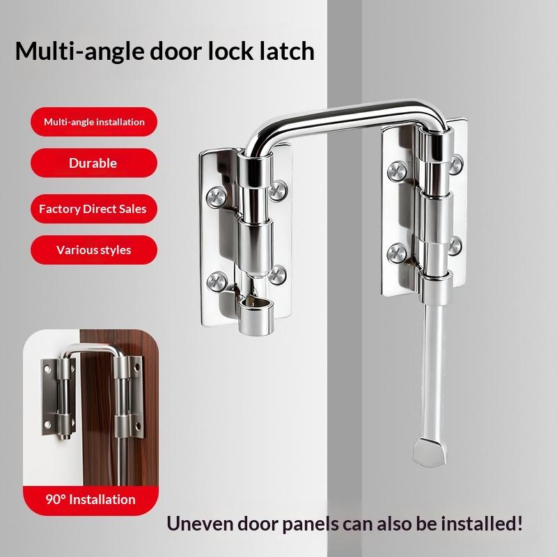 Anti-Theft 90 Degree Gate Latch Lock Stainless Steel Durable Safety Door Latch for Balcony Fence Home Security