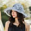 Summer eaves organza flower pot hat women's elegant temperament sunshade sunscreen hat fashion travel beach hat