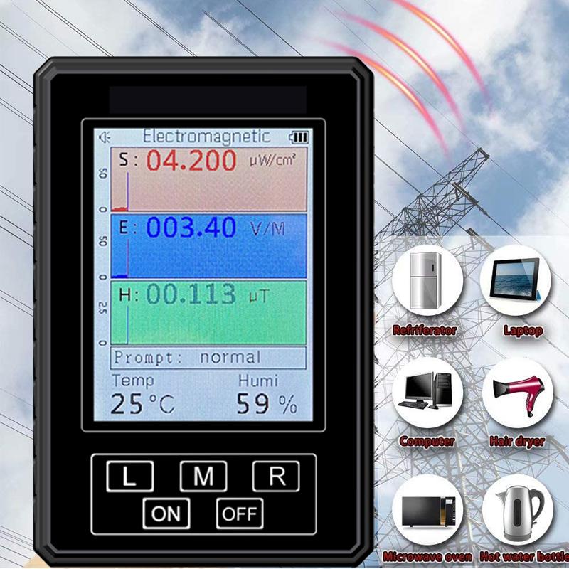 BR-9A-XR-2-PRO Handheld Electromagnetic Field Radiation Detector Tester Portable Radiation Dosimeter Monitor Tester EMF Meter