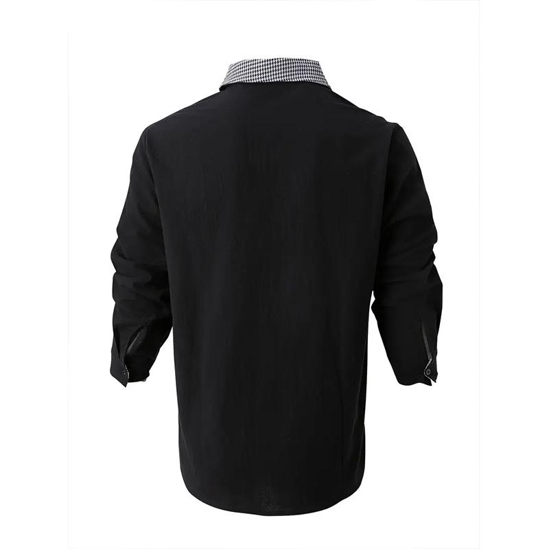 Men's Long Sleeved Spring and Autumn Button Up Shirt with 3D Digital Printing for Casual Daily Entertainment and Fashionable Design