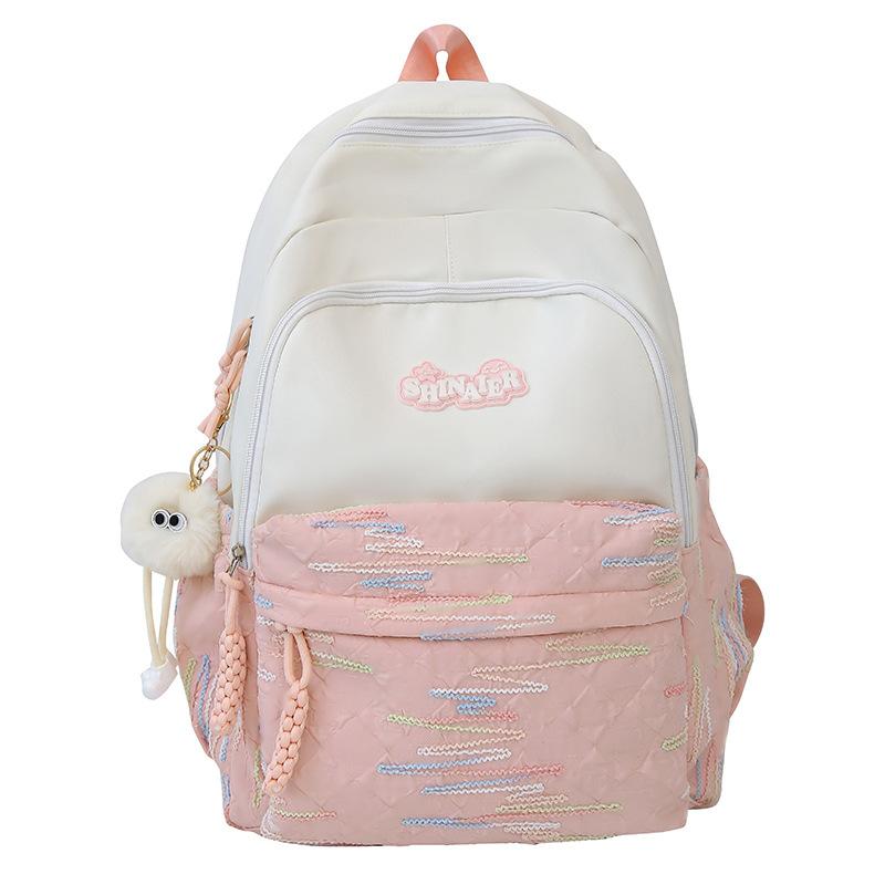 Schoolbag for Children Elementary School Students  Girls Striped Junior High School Students Small Backpack