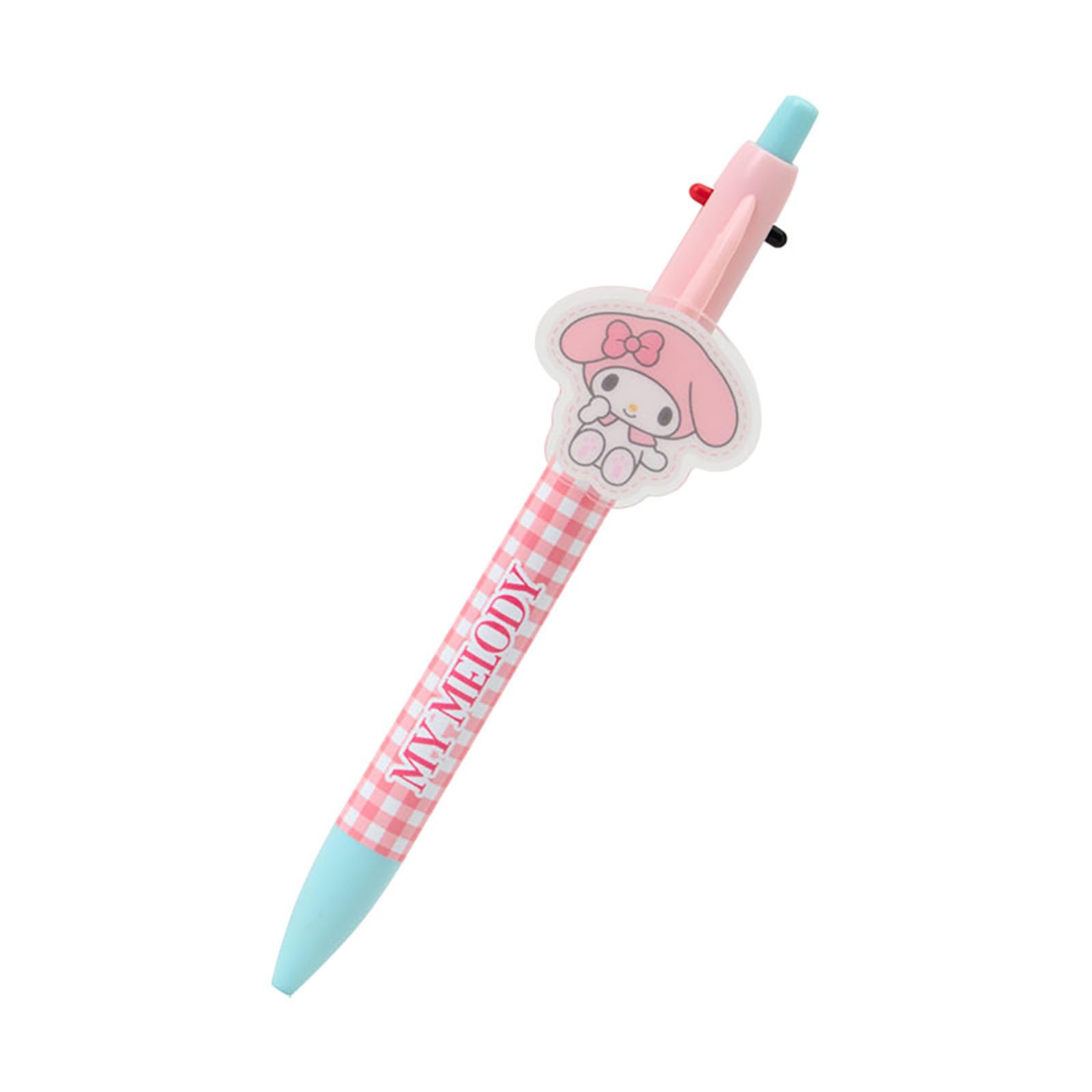 Sanrio My Melody Ballpoint Pen Mechanical Black and Red with Mascot 642118 2-Color & Pencil, PMMA, Ink, Knock-Style, Clip,