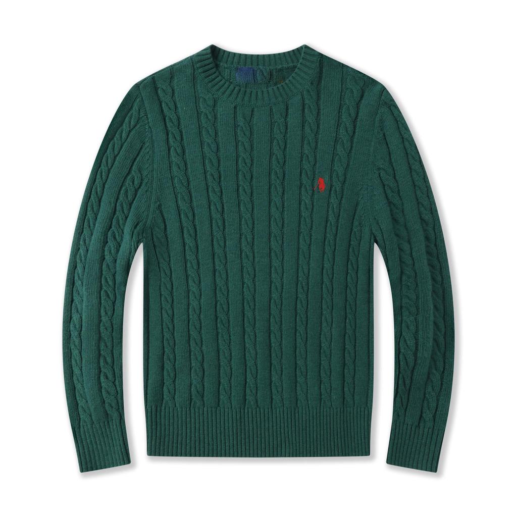 Men's & Couple's Casual Cable Knit Wool Sweater - Little Pony Design, Crew Neck, Winter Wear.