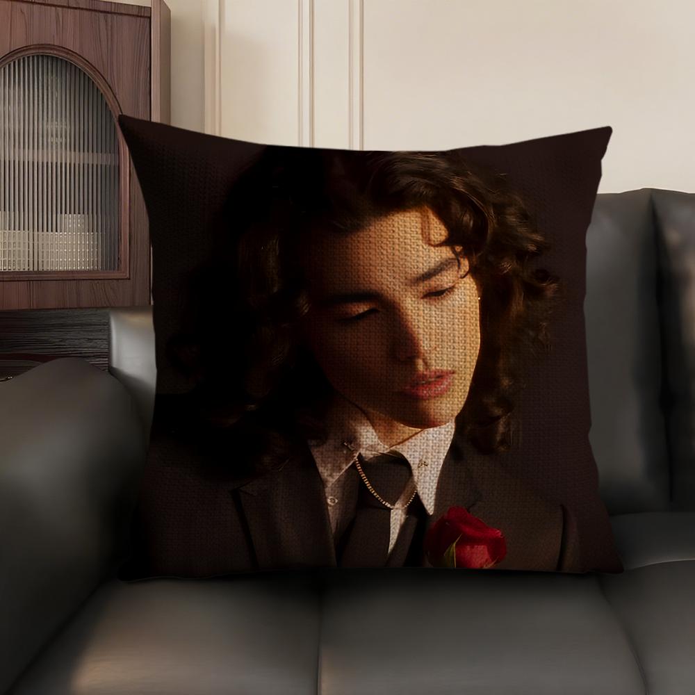 Singer CConan GGray Cushion Cover Natural Linen Organic Fabric DoubleSided Printing Sofa Home Decor Gift Pillow Case