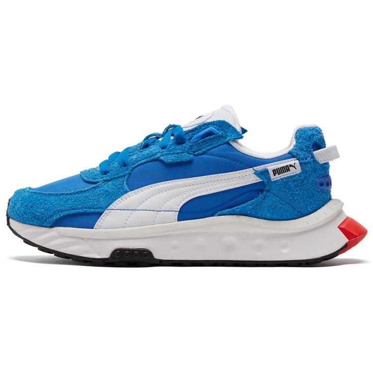 PUMA Wild Rider Unisex Future Blue White Red Low Top Lifestyle Sneakers 381595-01 EU 35.5