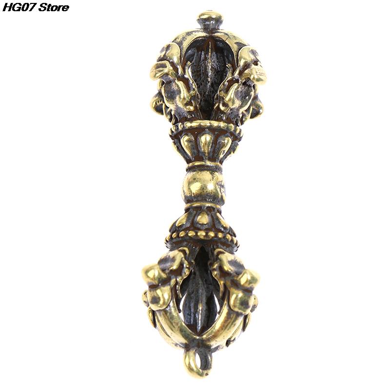 1 Stück Tibetisches Handwerk Buddhistisches Kupfer Fünf-Teile Dorje Vajra Stößel ca. 46*14mm