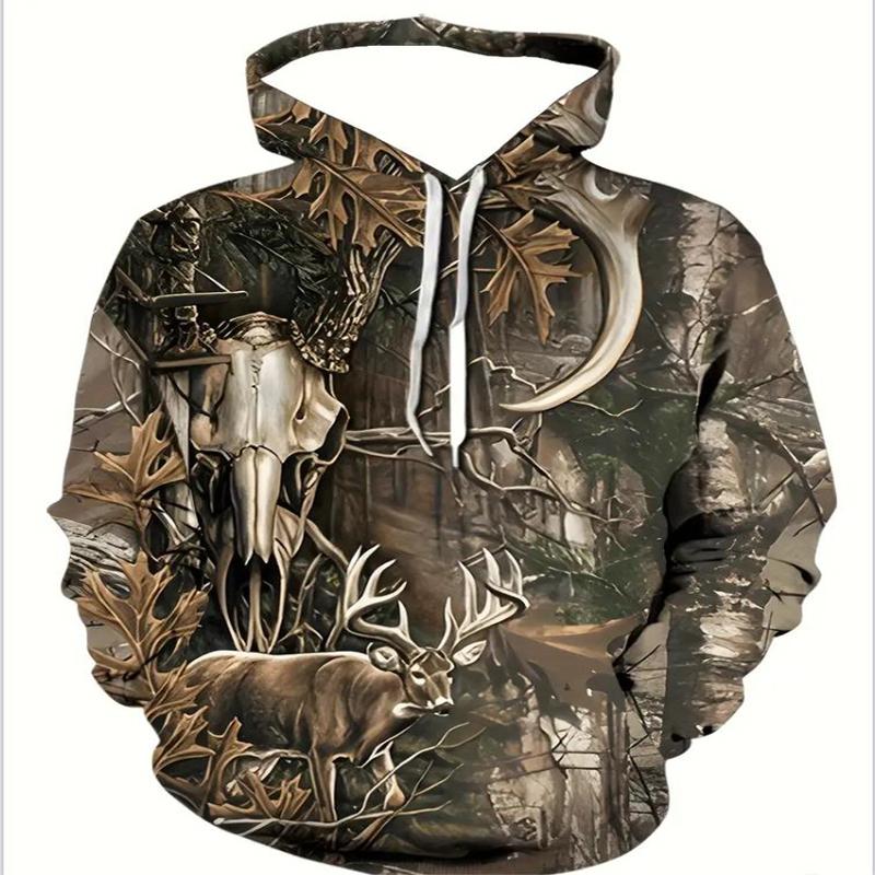 

Осенняя мужская толстовка с капюшоном с 3D-цифровым принтом, повседневная и удобная свободная мужская футболка с длинными рукавами 4XL