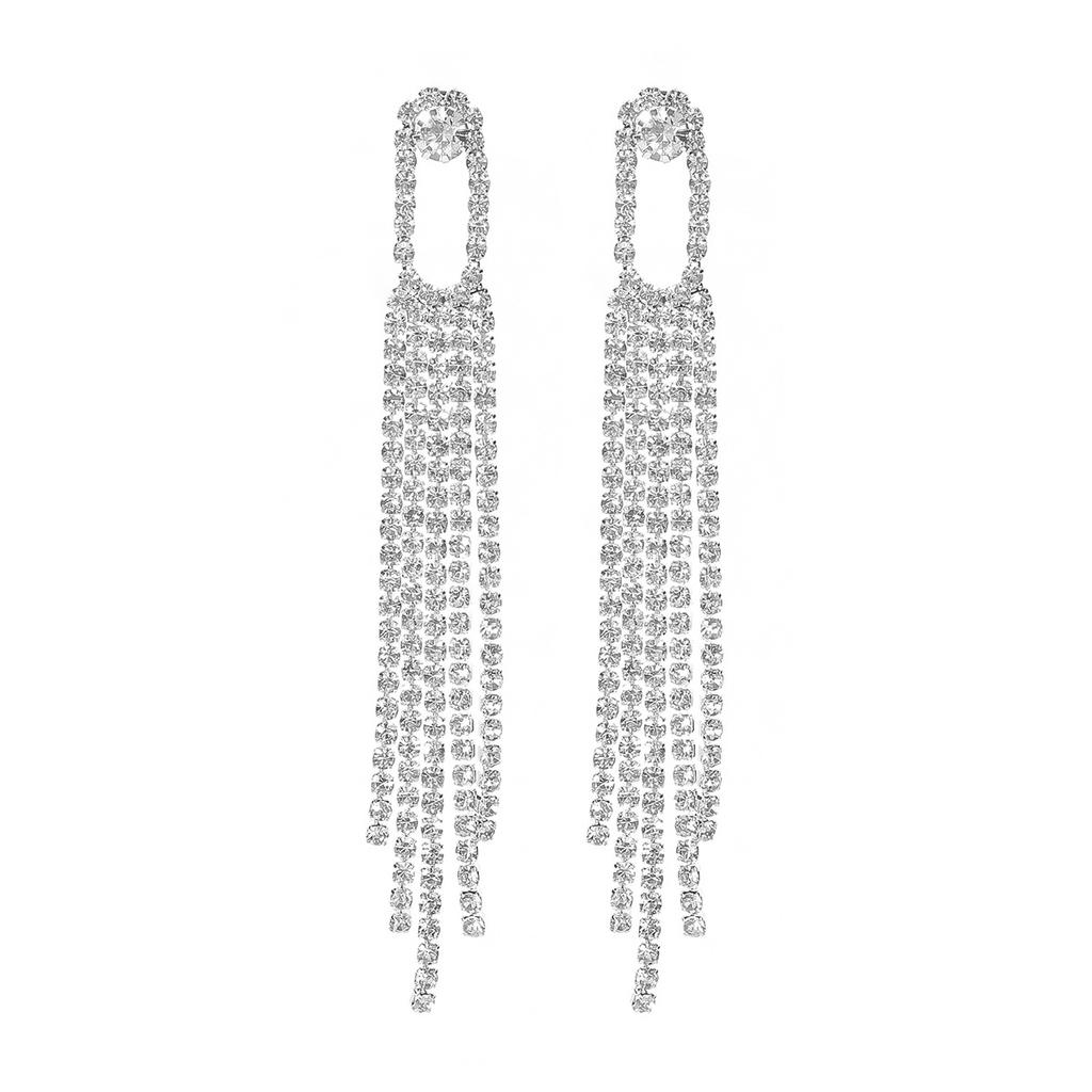 New Luxury Senior Sense Of Long Tassel Earrings Temperament Shiny Earrings Female Super Nice Earrings 1 Pair