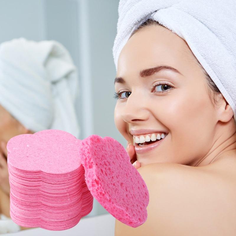 New 10-150Pcs Heart-shaped Can Face-washing Puff Natural Compressed&Degradable Face Washing Sponge Facial Facial Cleansing Tools