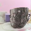 Handmade Girl Face Stump Planter 5" Resin Head Tree Stump Flower Vase with Drainage Hole for Outdoor Garden Patio Desk Decor