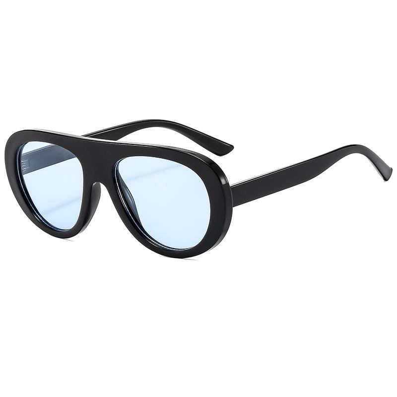 Retro Large Frame Round Face Thin Toad Glasses Men'S And Women'S Tide Single Beam Sunglasses Men'S Sunglasses Women