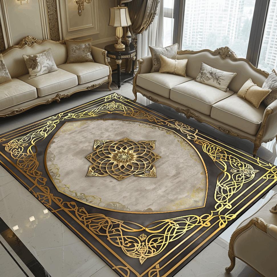 European Style Large Area Carpet for Living Room Luxury Decoration Home Sofa Area Rug 200x400 Cm Bedroom Soft Floor Mat Non-slip