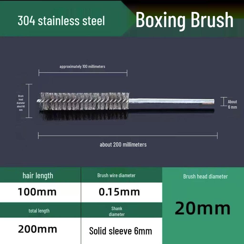 Stainless Steel Pipe Brush with Handle for Deburring, Rust Removal, Polishing, and Cleaning In Extended Inner Holes.